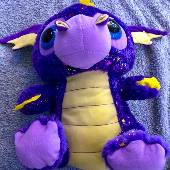 Peek A Boo Sparkly Star Plush Horned Purple Dragon - Picture 2 of 10